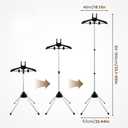 Adjustable 33-63 Inch Garment Steamer Stand with Rotating Hanger Foldable Ironing Rack for Mannequin Torso for Retail Vendors Clothes Garment