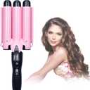 Hair Curling Iron 1 inch 3 Barrel Hair Crimper Ceramic Two Gear Temperature Control Hair Waving Styling Tools (24mm)