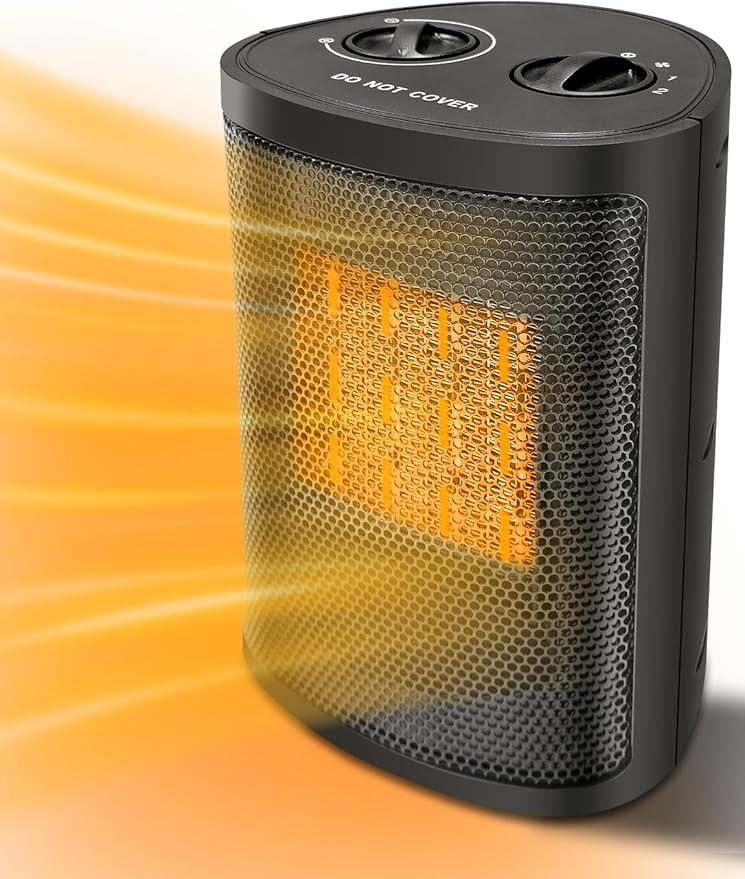 Space Heater-Portable Heater 1500W, Ceramic Space Heaters Indoor Use-Small Heater with Thermostat for Office Under Desk Quiet