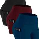 CADMUS High Waist Athletic Shorts for Womens Yoga Fitness Running Shorts with Deep Pockets (Medium, Pack of 3:16# Burgundy & Navy & Black)