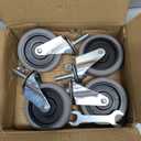 4 Inch Caster Wheels, 1/2"-13 Inch Course Threaded Stem Caster Set of 4, Heavy Duty TPR Swivel Caster Wheels for Dolly Cart, Wire Shelving Industrial Screw in Casters