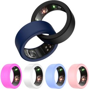 [6 Pcs]Protective Ring Cover for ULTRAHUMAN Ring AIR,Elastic Silicone Ring Case for ULTRAHUMAN Smart Ring Working Out,Smart Ring Case Cover Compatible ULTRAHUMAN Ring Size 6 7 8 9 10 11 12 13 14