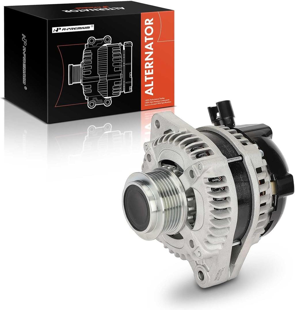 A-Premium Alternator Compatible with Honda Pilot 2016-2022, Odyssey 2018-2023, Ridgeline 2017-2023, Passport 2019-2023 & Acura MDX 2014-2020, 3.5L, 12V 155A 6-Groove Clutch Pulley Clockwise
