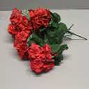 Hananona 6 Bundles Artificial Geranium Flowers for Outdoors Silk Geranium Flowers Outdoor UV Resistant Garden Plants Faux Flowers for Home Kitchen Table Centerpieces Decor (6, Red)