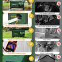 Weatherproof Heated Cat House for Outdoor in Winter, Heated Cat Bed Kitty Shelter with Cat Heating Pad, Insulated & Safe Escape Door, Warm House for Outside Stray Cat (Green, 12"x16"x16")