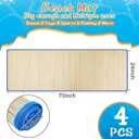 Qunclay 4 Packs Straw Beach Mat Waterproof Non Slip Straw Mat Foldable Lightweight Picnic Mat with Trim for Camping Sunbathing Picnic Floor Yoga, 70 x 24 Inch