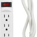 Small Power Strip Surge Protector, 4 Outlet 15A 125V 1875W, 90 Joules, Short 20-Inch Cord with Flat Plug, Classic Design, ETL Listed