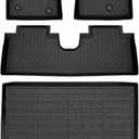 GINOWY-Floor Mats & Cargo Liner for Ford Mustang Mach-E 2021-2026TPE All Weather All Season Rubber Car Mats Liners Accessories for Mustang Mach-E Cargo Trunk Mat