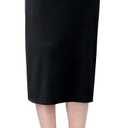 Baby'O Women's Basic Modest 26" Below The Knee Length Stretch Knit Straight Skirt (Black - 10)