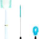 Bottle Brush Tube Cleaning Set with Long Handle, 3-in-1 Upgraded Water Bottle Brush Cleaner Cup Cleaner for Washing Narrow Neck Beer Wine Decanter Pipes Lids Sinks Cap Covers (Blue)