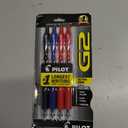 Pilot G2 Premium Gel Roller Pens, Fine Point, Gel Ink Pens, 0.7 mm, Pack of 4, Black/Blue/Red - Ideal for School, Journaling & Office Writing
