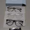 IBOANN Chic & Comfy Blue Light Glasses for Women - 3-Pack Round Frames, Screen-Ready Style with UV Protection Coating (*A1 Light Black & Leopard & Transparent)