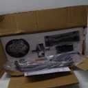 Glass Drum Chandelier for Dining Room 20'' Entryway Light Fixture 5-Light Kitchen Chandeliers Over Table Bedroom Light Fixture for Living Room Hallway Foyer Kitchen (Black)