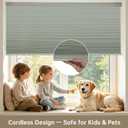 Changshade No Drill No Tools Blackout Cellular Shades,Cordless Blinds for Indoor Windows,Room Darkening Window Shades Honeycomb Blinds for Bedroom,Office,Home,29.5" w x 64" h,Grey