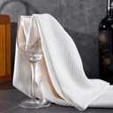 POLYTE Premium Microfiber Kitchen Dish Hand Towel Waffle Weave 12 Pack (16x28 in, Off White)
