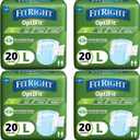 FitRight OptiFit Extra Adult Briefs, Incontinence Diapers with Tabs, Moderate Absorbency, Large, 44 to 56", 80 count