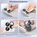 2 x Xfilm for iPhone 17 Pro / 17 Pro Max Camera Lens Protector 16-Facet, Individual Metal with 9H Hardness, Scratch-Proof Camera Screen Protector, Stylish Accessories, Case Friendly (Titanium Gray)