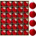 30Pcs Burgundy Velvet Christmas Balls, 2.36 Inch Velvet Ornaments for Christmas Tree, Shatterproof Plastic Hanging Baubles Ball Xmas Bulbs Christmas Decorations for Home Office Party Indoor