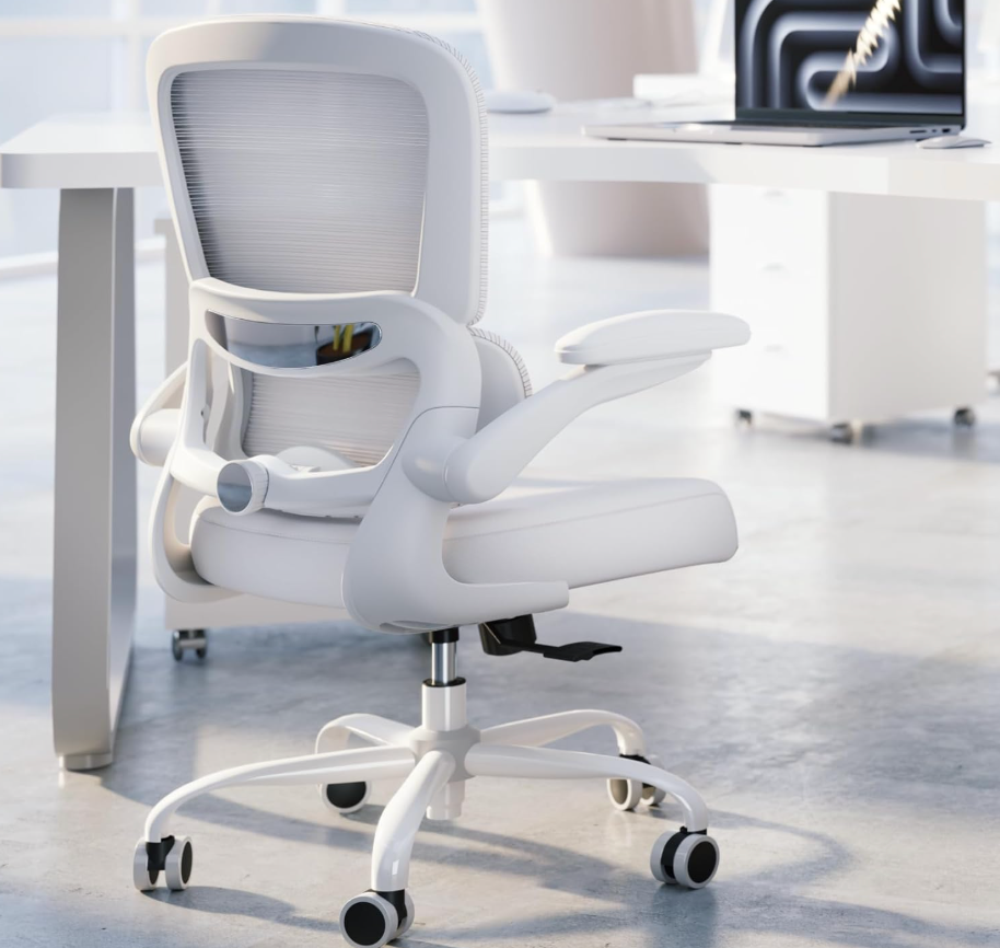 Ergonomic Office Chair with Lumbar Support - Adjustable Computer Desk Chairs(White)