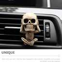 GLEAVI Skull Car Vent Air Freshener Stick 3-Pack Creative Aromatherapy Clip for Automotive Interior Accessories Unique Halloween Car Decoration for Men and Women
