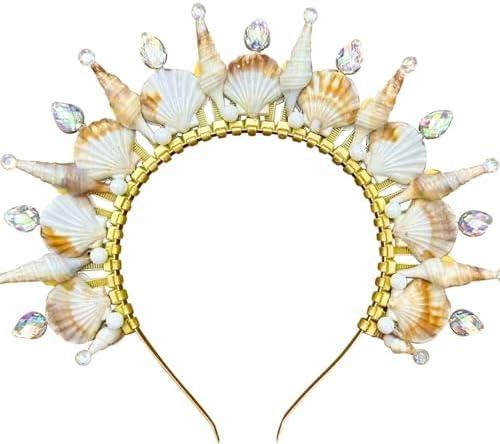 Amazon.com: JeVenis Mermaid Crown Headband Seashell Crown Siren Costume Women Headpiece for Mermaid Sirens Goddess Cosplay Renaissance : Clothing, Shoes & Jewelry