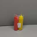 BRIGHTFROM Condiment Squeeze Bottles, RED/YELLOW 8 OZ Empty Squirt Bottle with Wide Neck - Great for Ketchup, Mustard, Syrup, Sauces, Dressing, Oil, BPA FREE Plastic - 2 PACK