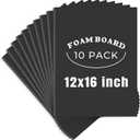 AUEAR, 10 Pack 12x16 Black Foam Boards, Foam Core Poster Board for Display, Mounting, Print, Presentation and Projects, 3/16'' Thick