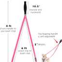 PetBonus Two Point Control Dog Leash, Works with No Pull Harnesses, No Tangle Training Leashes, Soft Padded and Reflective Walking Lead, Converts to Single Lead for Medium Large Dogs (Pink), 4 Feet