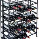 MyGift Black Metal Wine Rack Freestanding Floor Stand, 9 Tier Beverage Bottle Storage Shelf - Holds up to 54 Bottles