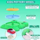 Aujazyble Pottery Wheel for Kids - Complete Pottery Painting Kit Arts and Crafts for Kids Ages 8-12 with 3 Pack Air Dry Clay Art Supplies Toys for Girls Boy Birthday Gift for 6 7 8 9 10 11 12+