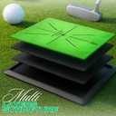 Golf Hitting Mat with Dual-Turf & Swing Feedback, Portable Golf Practice Mat with Anti-Slip Base for Indoor/Outdoor Use, Includes Ball Tray, 5 Balls & 2 Tees, Perfect Golf Mat for Chipping & Driving
