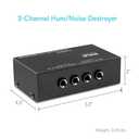 PYLE-PRO Compact Mini Hum Eliminator Box-2 Channel Passive Ground Loop Isolator, Noise Filter, AC Buzz Destroyer, Hum Killer w/ 2 1/4-Inch TRS Input and Output for 2 Mono /1 Stereo Signal