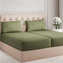 Split King Size 5 Piece Sheet Set - Comfy Breathable & Cooling Bed Sheets Set - Hotel Luxury Bedding for Women, Men, Kids, Teens, Boys & Girls - Deep Pockets and Wrinkle Free - Oeko-Tex - Sage Green