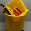 Rubbermaid Commercial Products WaveBrake 35 Qt. Side-Press Mop Bucket and Wringer Combo on Wheels, Yellow, for Professional/Industrial/Business Heavy-Duty Floor Cleaning/Mopping