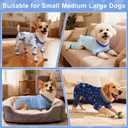 Bienbee Dog Pajamas, 4 Pack Dog Recovery Suit Shedding Suit Cute Soft Puppy Clothes Dogs Pjs Onesies Jammies Adjustable Breathable & Stretchy Clothes for Small Medium Large Dogs Girl Boy Puppy-L