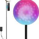 hanaking 30W/2600LM Bright Floor Lamp with Remote Control, RGB Color Changing Torchiere Floor Lamp, Stepless Adjust Color Temperatures and Brightness for Bedroom and Play Room