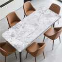 ARTSGOO Rectangle Table Cloth Cover Waterproof Elastic Fitted Polyester Fitted Tablecloths for 4 Foot Tables for Indoor,Picnic, Camping, Outdoor （48" x 24"，Marble）