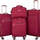 Travelhouse Luggage Set, Softside Suitcase 4-Piece (16/20/24/28), Expandable Lightweight Luggage Sets with Duffel Travel Bag,Suitcase with Double Spinner Wheels (Red)