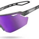 Lamicall 24g Polarized Sports Sunglasses for Men Women - UV400 Protection Sun Glasses for Baseball Running Cycling Driving (Purple, M)