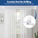 SIMEWIN Curtain Rods No Drilling for Windows 30 to 60 Inches, 5/8 Inch Diameter No Drill Small Curtain Rod Set with 3M Adhesive Brackets, White