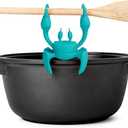 OTOTO Aqua the Crab Silicone Utensil Rest - Silicone Spoon Rest for Stove Top - BPA-Free, Heat-Resistant Kitchen and Grill Utensil Holder - Non-Slip Spoon Holder Stove Organizer and Steam Releaser