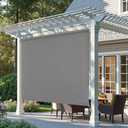 AOSKY Outdoor Roller Shades, Cordless Patio Shades Roll Up Outdoor Blinds, Roller Blinds Cloth for Porch Pergola Balcony Backyard Windows, 60" W x 72" H, Grey