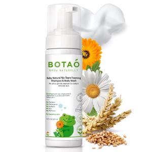 Baby Sensitive Tear Free Foaming natural Shampoo & Body Wash  Fragrance Free 99% Natural Ingredients Ultra Gentle Vegan Baby Shampoo & Body Wash