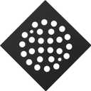 Square 4-1/4 Inch Screw-in Floor Drain Cover Replacement Stainless Steel Shower Drainer Grate with Screws (Matte Black)
