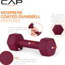 CAP Barbell Neoprene Dumbbell Weights Pairs & Sets | Multiple Colors (5 lb Pair)