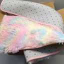 Rainbow 4x6 Kids Unicorn Rugs for Girls Bedroom, Soft Fluffy Shaggy Shag Washable Non Slip Fuzzy Plush Area Rug for Living Room, Pastel Princess Throw Furry Carpet for Nursery Baby Boys Dorm Playroom (4'x6')