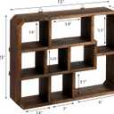 Frcctre Rustic Shadow Box Display Shelf, 9 Compartments Wood Hanging Display Floating Shelves, Multi-Slot Wall Mounted or Freestanding Farmhouse Decor Displays Case