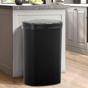 13 Gallon/50 L Kitchen Can with Lid, Garbage Can with Touch-Free Lid, Cute Automatic Can Bathroom Bin, Motion Sensor Waterproof Bin