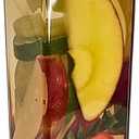 15oz Golden Java Square Bpa Free Plastic Water Bottle, Woodgrain Plastic Lid, Slim Clear Water Bottle, Beverage container, Compact Hydration Container (1 Count)