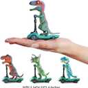 DINOBROS Dinosaur Scooter Toys Pull Back Cars Mini Finger Kick Scooters Boy Toy Age 3 4 5 6, Dino Gift Sets for Kids 4-Pack